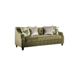 Seth 93 Inch Modern Sofa, Bench Style Cushion, Scooped Arms, Green