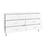 Seven Drawers Large Chest of Drawer Cabinet with Golden Handle and Golden Legs