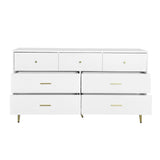Seven Drawers Large Chest of Drawer Cabinet with Golden Handle and Golden Legs