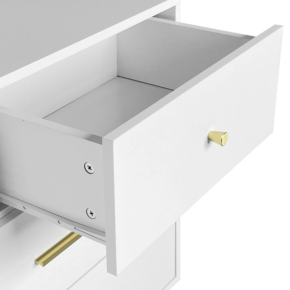 Seven Drawers Large Chest of Drawer Cabinet with Golden Handle and Golden Legs