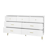 Seven Drawers Large Chest of Drawer Cabinet with Golden Handle and Golden Legs