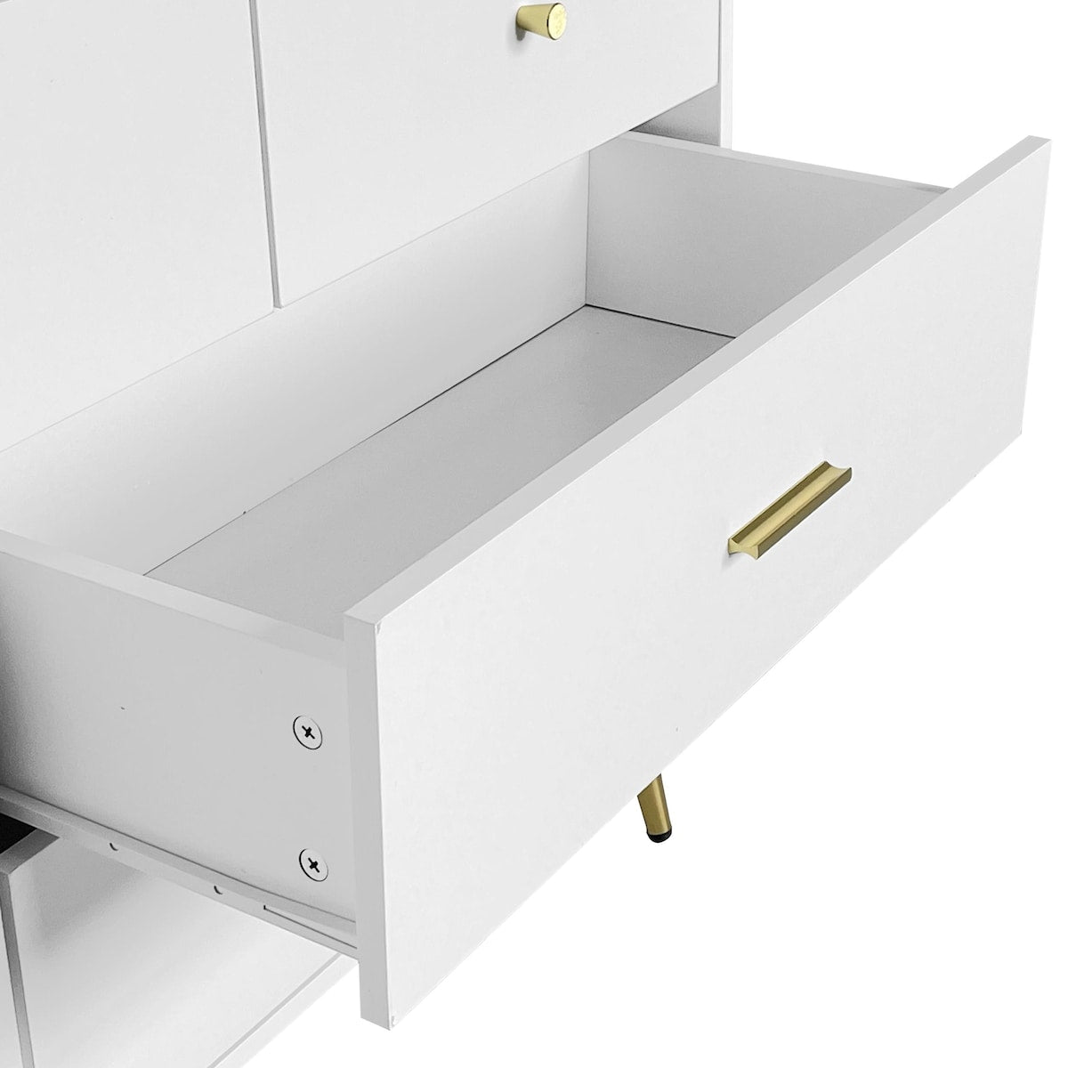 Seven Drawers Large Chest of Drawer Cabinet with Golden Handle and Golden Legs