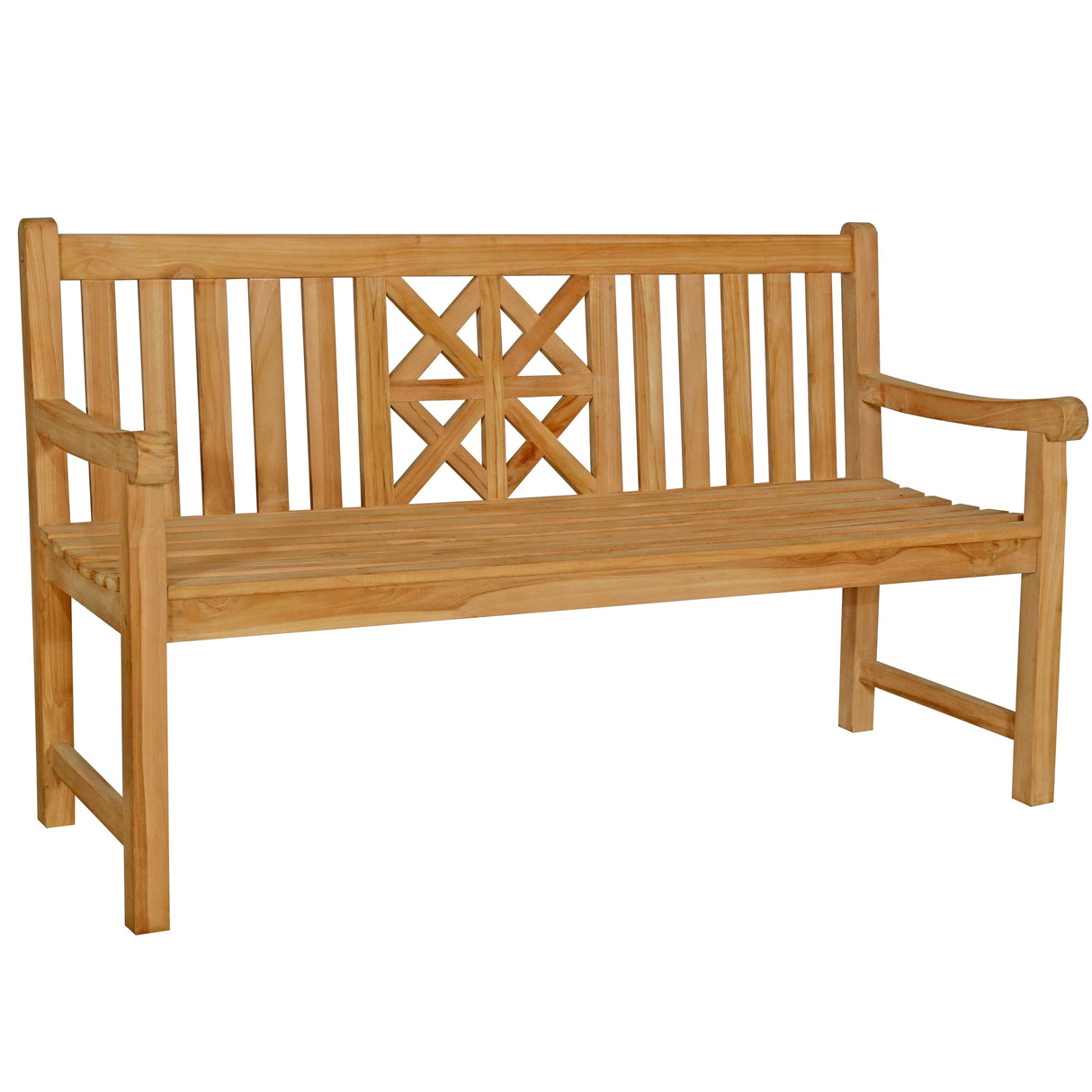 Seven Seas Teak Arizona Teak Wood Outdoor Patio Bench, 5 Foot