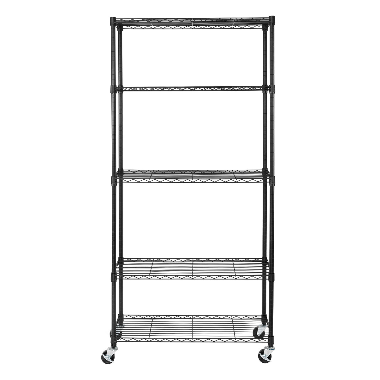 Seville Classics UltraDurable® 5-Tier NSF Steel Wire Shelving, 36" W x 14" D, Black - 36" W x 14" D