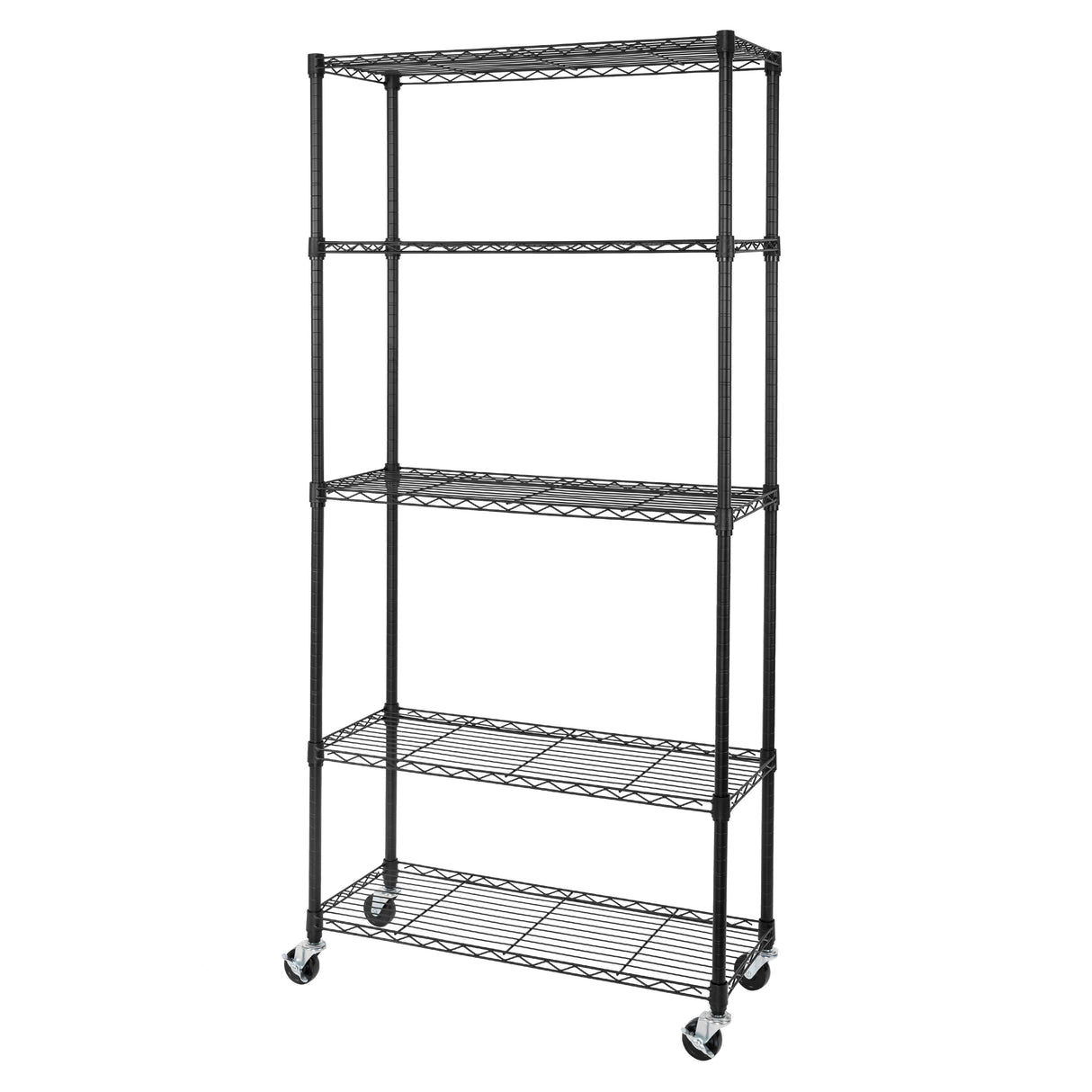 Seville Classics UltraDurable® 5-Tier NSF Steel Wire Shelving, 36" W x 14" D, Black - 36" W x 14" D