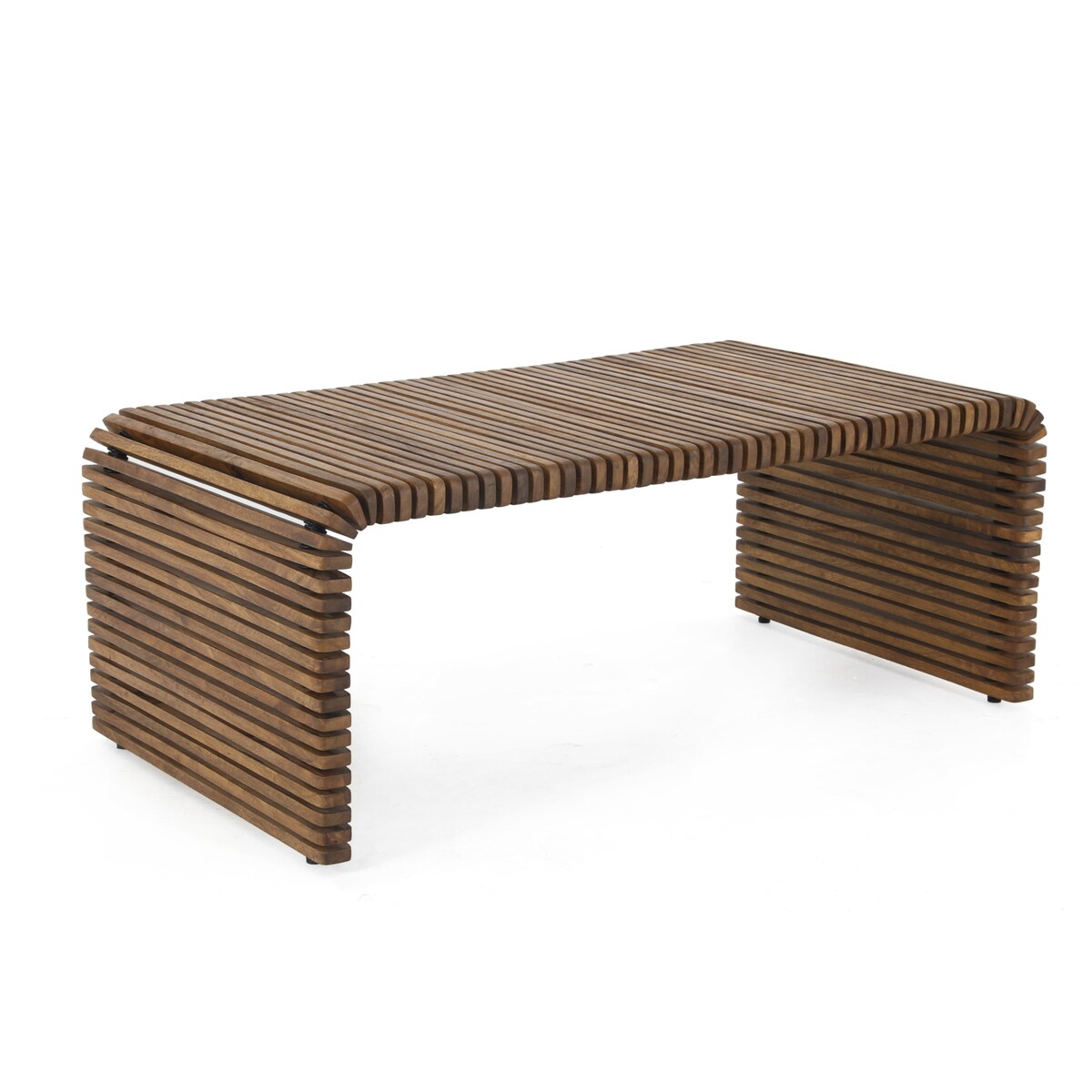 Sevita Brown Wood and Metal Rectangular Coffee Table - 48" W x 26" D x 18"H
