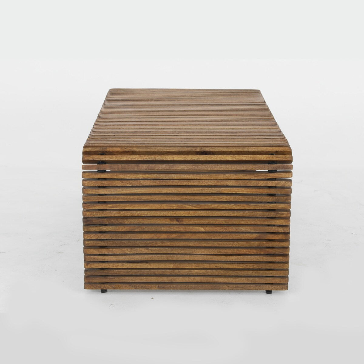 Sevita Brown Wood and Metal Rectangular Coffee Table - 48" W x 26" D x 18"H