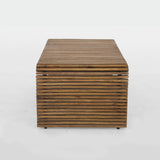 Sevita Brown Wood and Metal Rectangular Coffee Table - 48" W x 26" D x 18"H