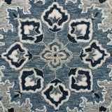 Sevita Grey/Blue Medallion Round Area Rug