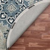 Sevita Grey/Blue Medallion Round Area Rug