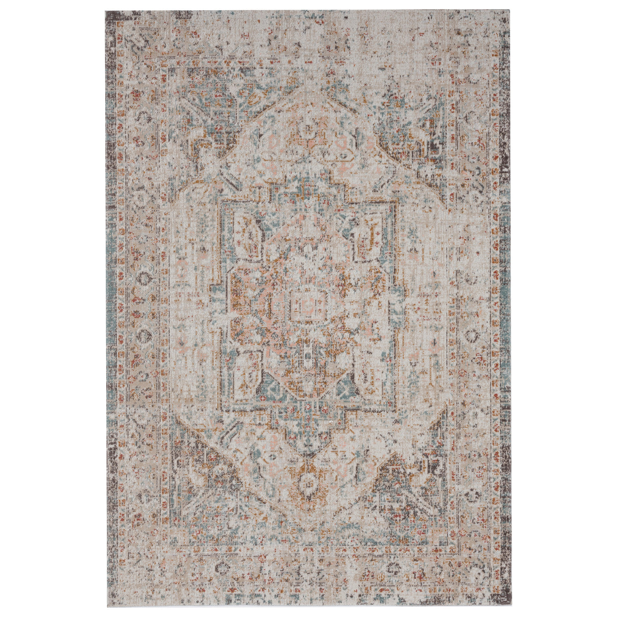Sevita Patio Medallion Cream Multicolored Indoor Outdoor Rug