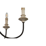 Oaks Aura Rustic Shabby Chic 6-Light Off-White Wood Candle Chandelier - 33 inches
