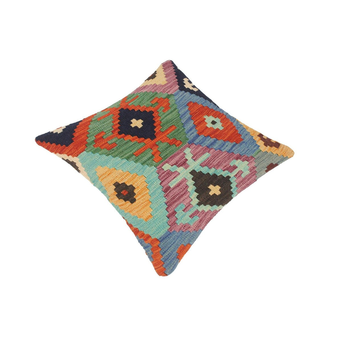 Shabby Chic Abigail Hand-Woven Turkish Kilim Pillow -18 in. x 18 in.