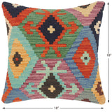 Shabby Chic Abigail Hand-Woven Turkish Kilim Pillow -18 in. x 18 in.