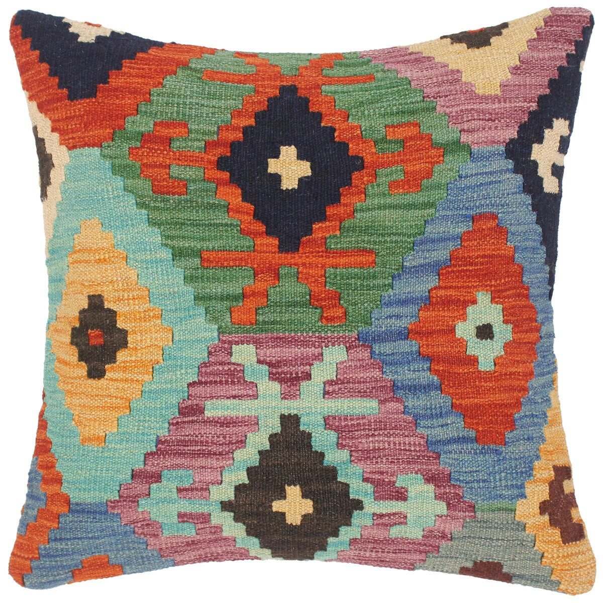 Shabby Chic Abigail Hand-Woven Turkish Kilim Pillow -18 in. x 18 in.