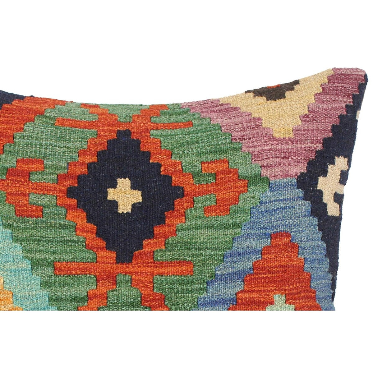 Shabby Chic Abigail Hand-Woven Turkish Kilim Pillow -18 in. x 18 in.