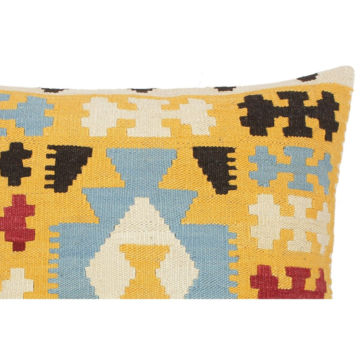 Shabby-Chic Carolann Hand-Woven Turkish Kilim Pillow 21 in. x 22 in.