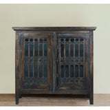 Shabby Chic Cottage Vintage Iron Brown Accent Cabinet - 39"x15"x37.5