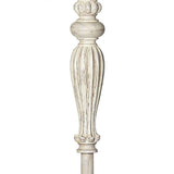 Shabby Chic Floor Lamp Antique White Cream Fabric Shade Fringe - 17" x 60"
