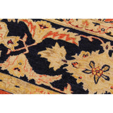Shabby Chic Kafkaz Peshawar Risa Orange/Blue Wool Rug (9'2 x 11'10) - 9 ft. 2 in. x 11 ft. 10 in.