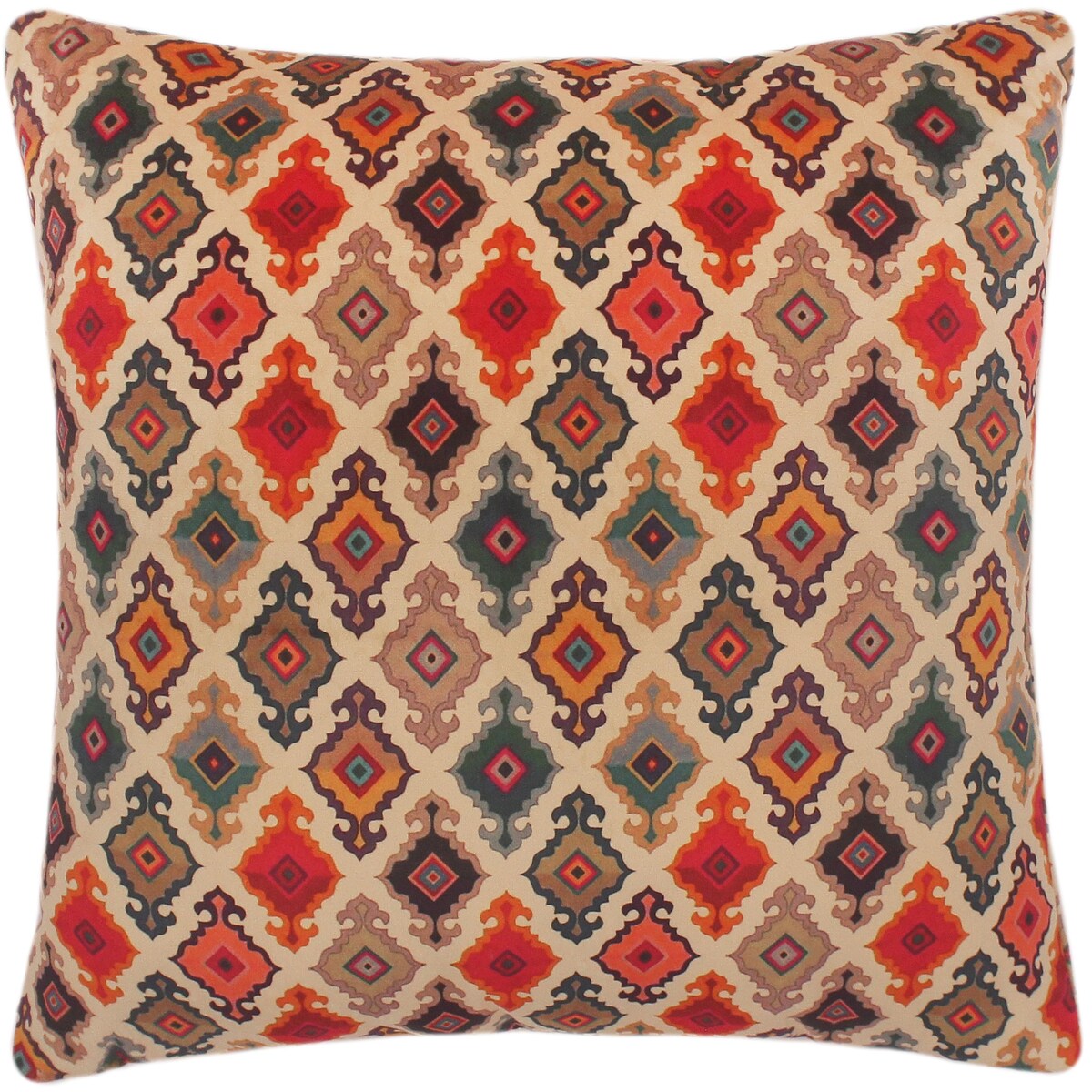 Shabby Chic Kruger Printed Italian Velvet Handmade Pillow