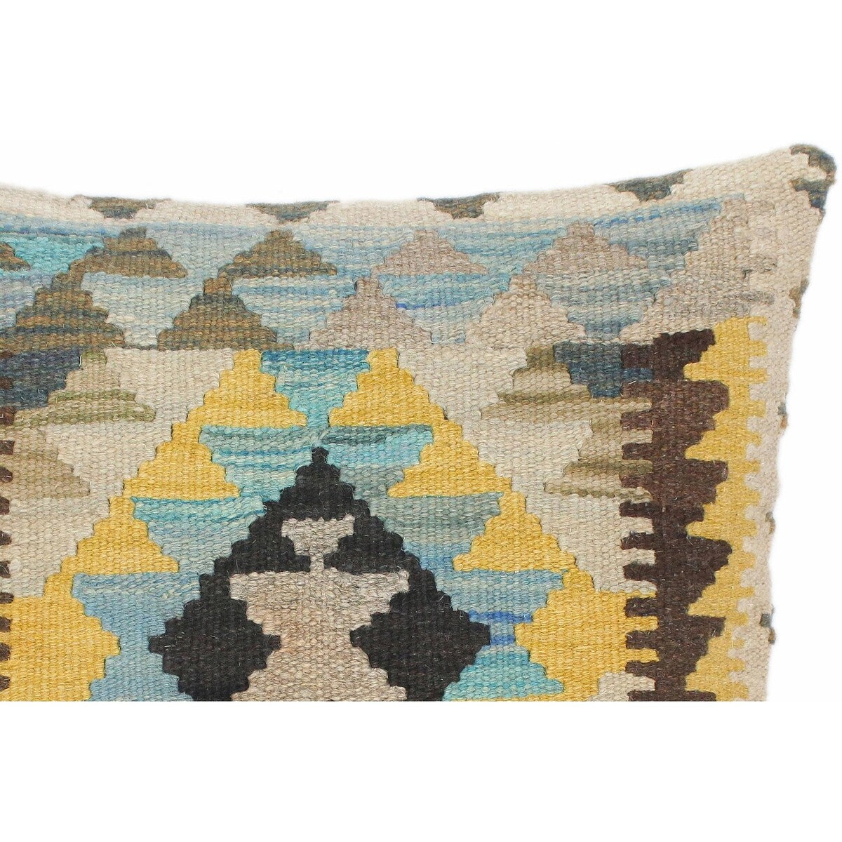 Shabby Chic Liza Hand-Woven Turkish Kilim Throw Pillow 18 in. x 18 in.