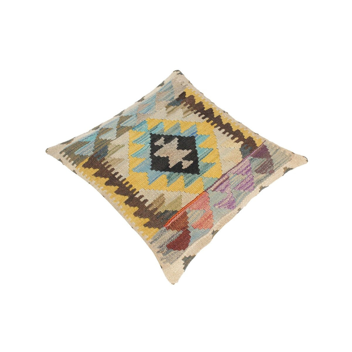 Shabby Chic Liza Hand-Woven Turkish Kilim Throw Pillow 18 in. x 18 in.
