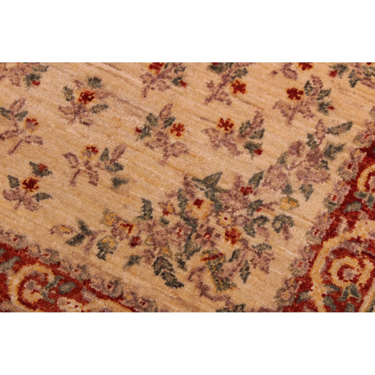 Shabby Chic Ziegler Richelle Ivory Red Hand-Knotted Wool Rug - 3'1'' x 5'2''