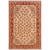 Shabby Chic Ziegler Richelle Ivory Red Hand-Knotted Wool Rug - 3'1'' x 5'2''