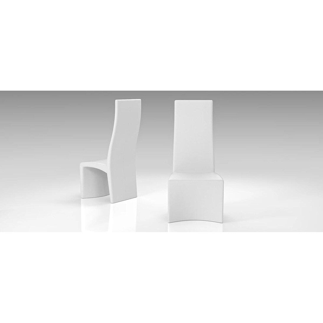 Modern Sleek Armless Design SHACK White Leather Dining Chair