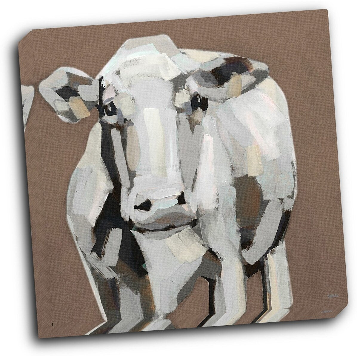 Shaded Cow II 16x16 Gallery Wrapped Stretched Canvas