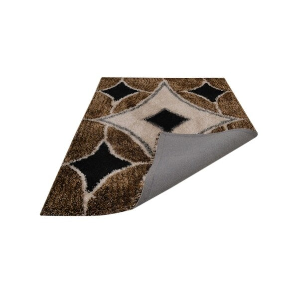 Shaggy Shag Hand Tufted Geometric Polyester Transitional Indian Rug
