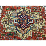 Shahbanu Rugs 100 Percent Wool Hand-Knotted Red Heriz Oriental Rug (4'0" x 6'0") - 4'0" x 6'0"