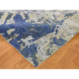 Shahbanu Rugs Abstract Design Wool And Silk Hand-Knotted Modern Rug (9'0" x 12'1") - 9'0" x 12'1"