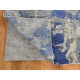 Shahbanu Rugs Abstract Design Wool And Silk Hand-Knotted Modern Rug (9'0" x 12'1") - 9'0" x 12'1"