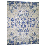 Shahbanu Rugs Abstract Design Wool And Silk Hand-Knotted Modern Rug (9'0" x 12'1") - 9'0" x 12'1"