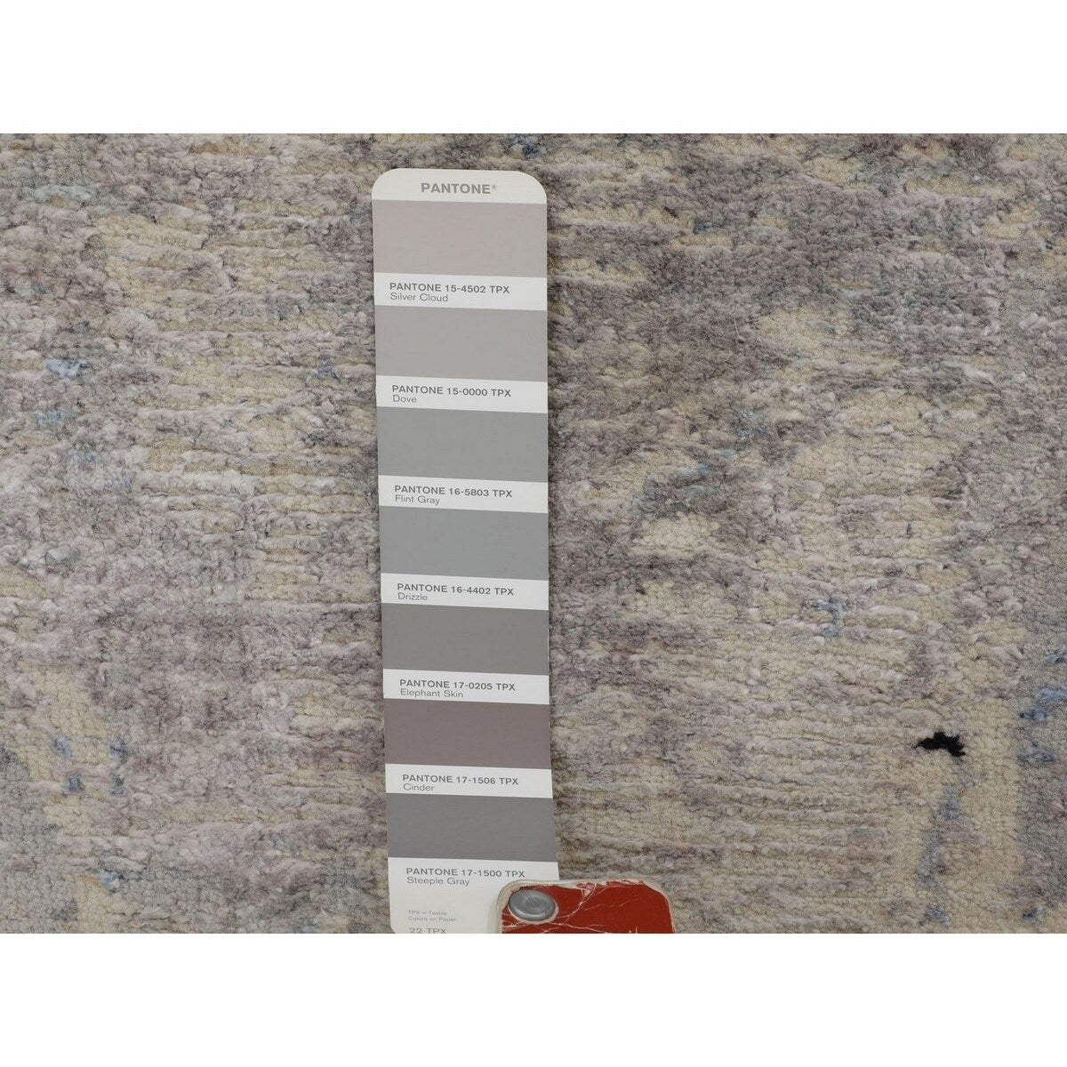 Shahbanu Rugs Abstract Design with Soft Blues Wool & Silk Hand Knotted Oriental Rug (8'9" x 12'1") - 8'9" x 12'1"