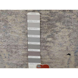 Shahbanu Rugs Abstract Design with Soft Blues Wool & Silk Hand Knotted Oriental Rug (8'9" x 12'1") - 8'9" x 12'1"