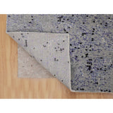 Shahbanu Rugs Abstract Design with Soft Blues Wool & Silk Hand Knotted Oriental Rug (8'9" x 12'1") - 8'9" x 12'1"