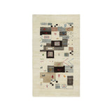 Shahbanu Rugs Abstract White Thick and Plush Soft Pile Wool Lori Buft Gabbeh Small Animal Figurines Hand Knotted Rug (3'0"x5'4")