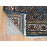Shahbanu Rugs Aegean Blue 175 KPSI Pure Wool Mahi All Over Fish with Criss Cross Design Hand Knotted Oriental Rug (4'11" x 8'1")