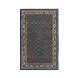 Shahbanu Rugs Aegean Blue 175 KPSI Pure Wool Mahi All Over Fish with Criss Cross Design Hand Knotted Oriental Rug (4'11" x 8'1")