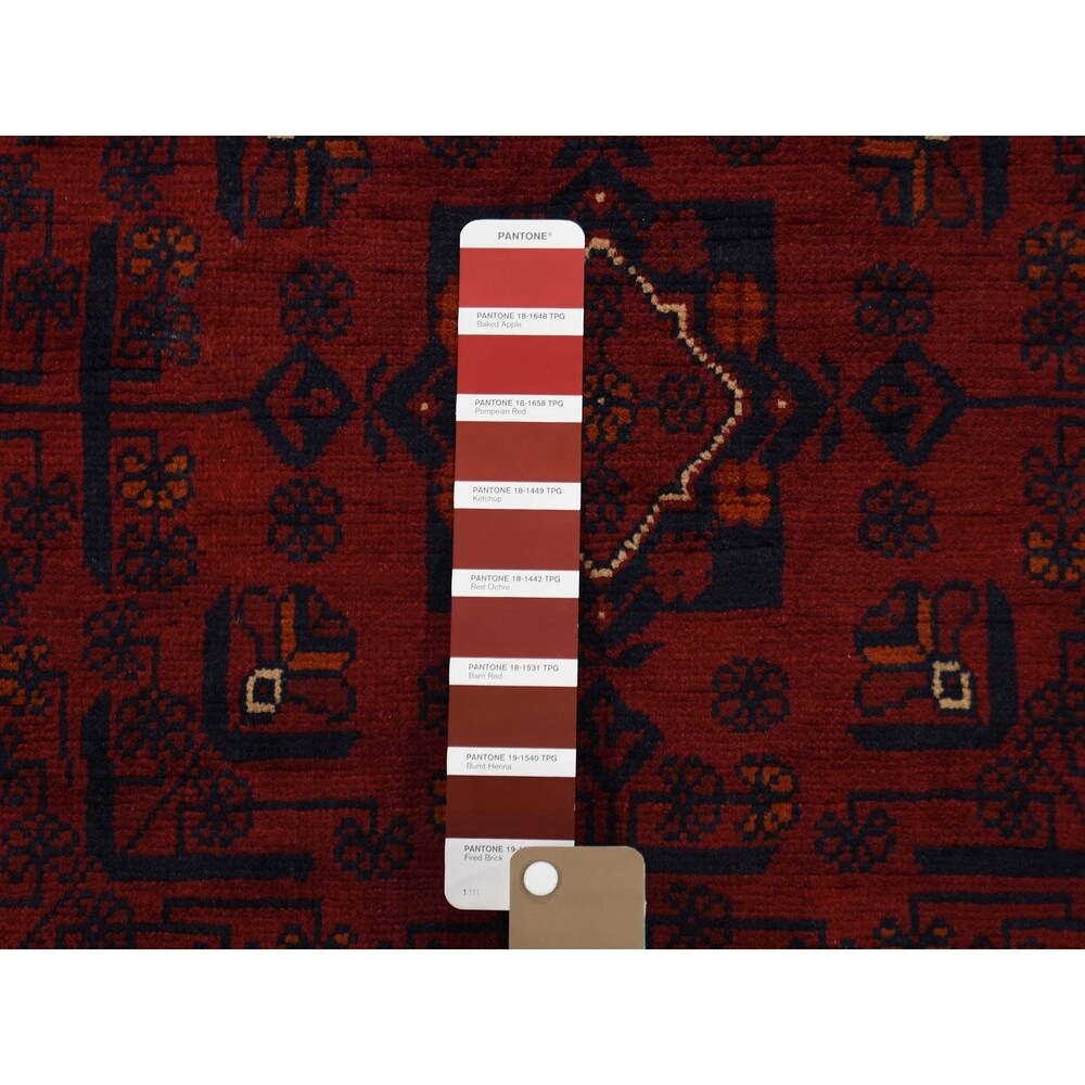 Shahbanu Rugs Afghan Khamyab Silky Wool XL Runner Hand-Knotted Oriental Rug (2'6" x 30'10") - 2'6" x 30'10"