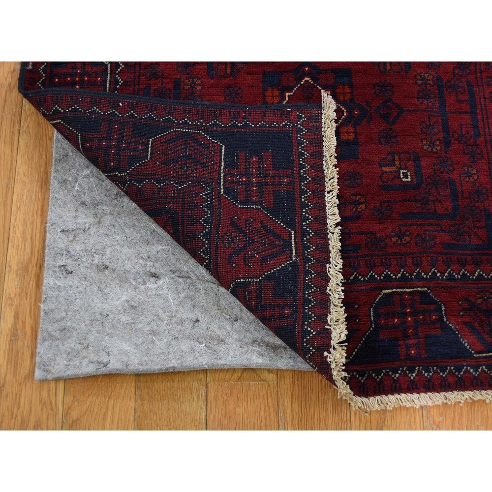 Shahbanu Rugs Afghan Khamyab Silky Wool XL Runner Hand-Knotted Oriental Rug (2'6" x 30'10") - 2'6" x 30'10"