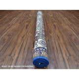 Shahbanu Rugs All New Hand Knotted Super Kazak Blue With Colorful Motifs Shiny Wool Oriental Rug (5'6" x 7'8") - 5'6" x 7'8"
