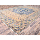 Shahbanu Rugs Almond Brown 14th Century Mamluk Dynasty Pattern 200 KPSI Vegetable Dyes Soft Wool Hand Knotted Rug (9'10"x13'10")