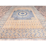 Shahbanu Rugs Almond Brown 14th Century Mamluk Dynasty Pattern 200 KPSI Vegetable Dyes Soft Wool Hand Knotted Rug (9'10"x13'10")