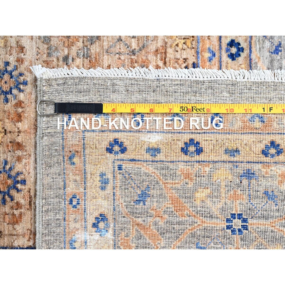 Shahbanu Rugs Almond Brown 14th Century Mamluk Dynasty Pattern 200 KPSI Vegetable Dyes Soft Wool Hand Knotted Rug (9'10"x13'10")