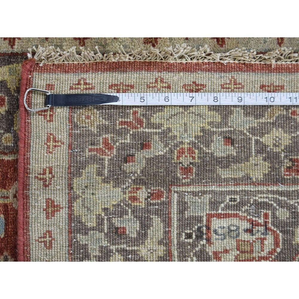 Shahbanu Rugs Antiqued Haji Jalili Re-Creation Hand-Knotted Runner Oriental Rug (2'8" x 9'10") - 2'8" x 9'10"