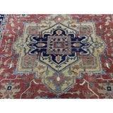 Shahbanu Rugs Antiqued Heriz Re Creation Pure Wool Hand knotted Oriental Rug (5'0" x 7'4") - 5'0" x 7'4"